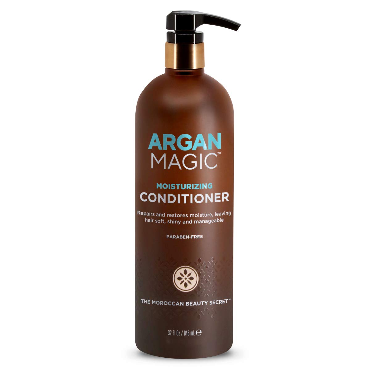 Argan Magic Moisturizing Conditioner paraben-free label communicates cleaner hair-care choice
