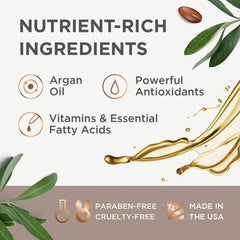 Argan Magic Nourishing Hair Cream applied to damp hair for even shine and definition.