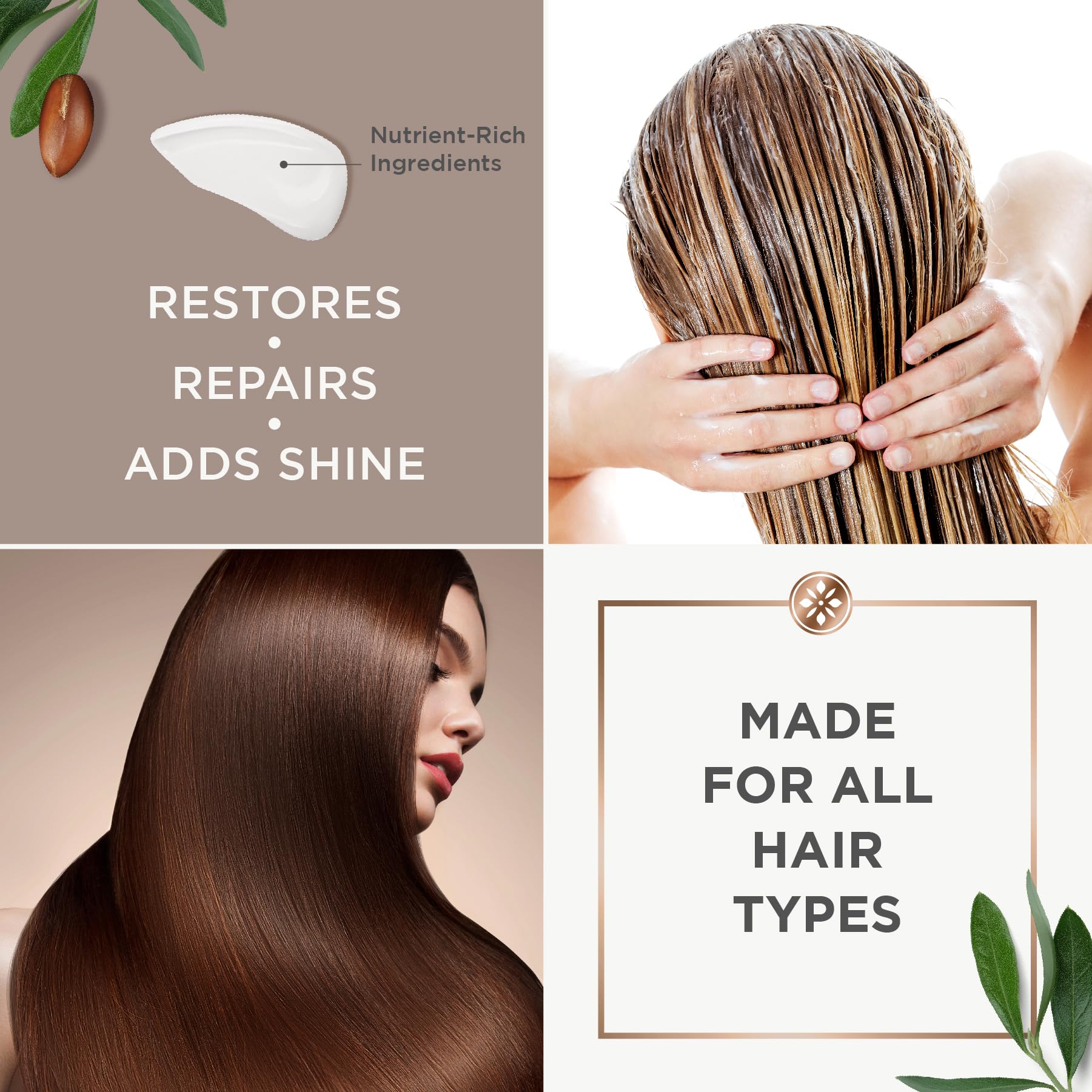 Argan Magic Restorative Hair Mask packaging emphasizes USA-made cruelty-free label