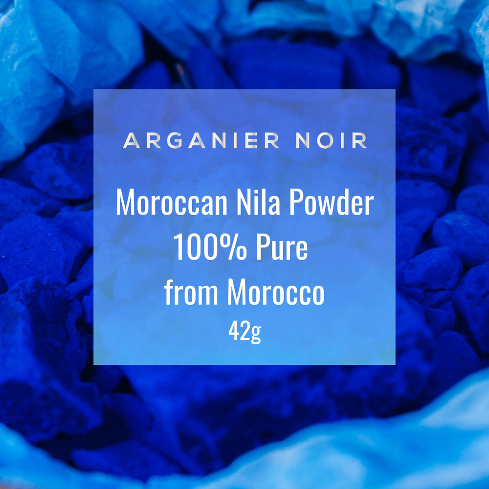 Arganier Noir Nila powder scene reflecting Sahara-inspired beauty ritual heritage