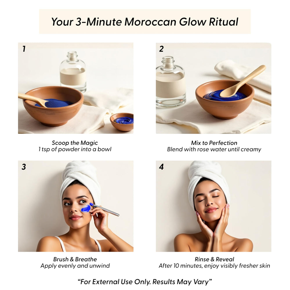 Argaviva Nila Powder applied as a facial mask for radiant skin