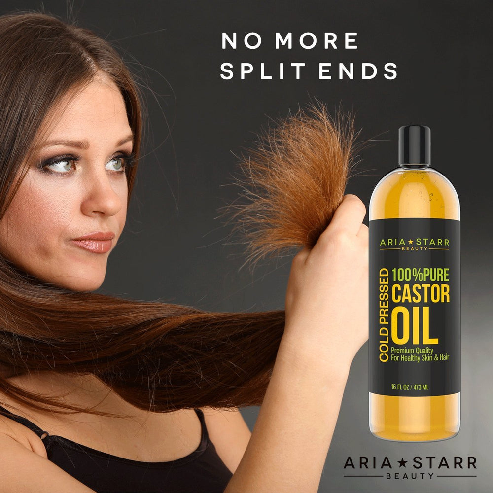 Aria Starr Castor Oil face-skin application for hydration and even tone.