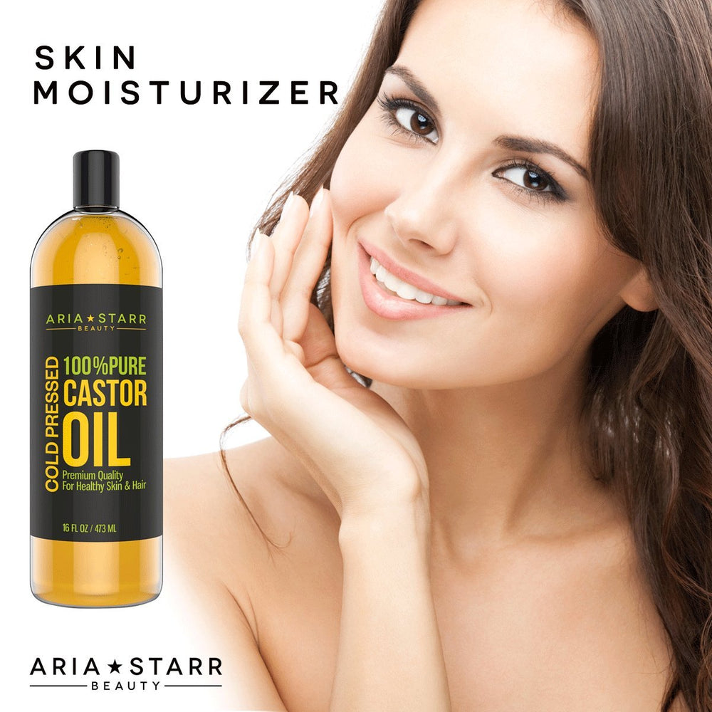 Aria Starr Castor Oil pump-dispense for easy daily application.