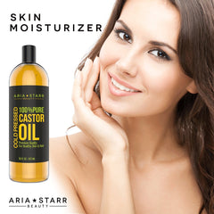 Aria Starr Castor Oil pump-dispense for easy daily application.