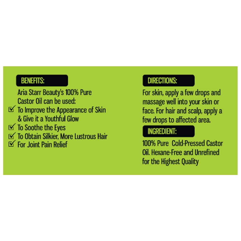 Aria Starr Castor Oil scalp-care soothing scalp moisture for healthier hair.