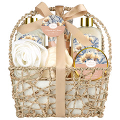 ArioseMonde home spa gift basket packaging, elegant gift-ready presentation for pampering moments.