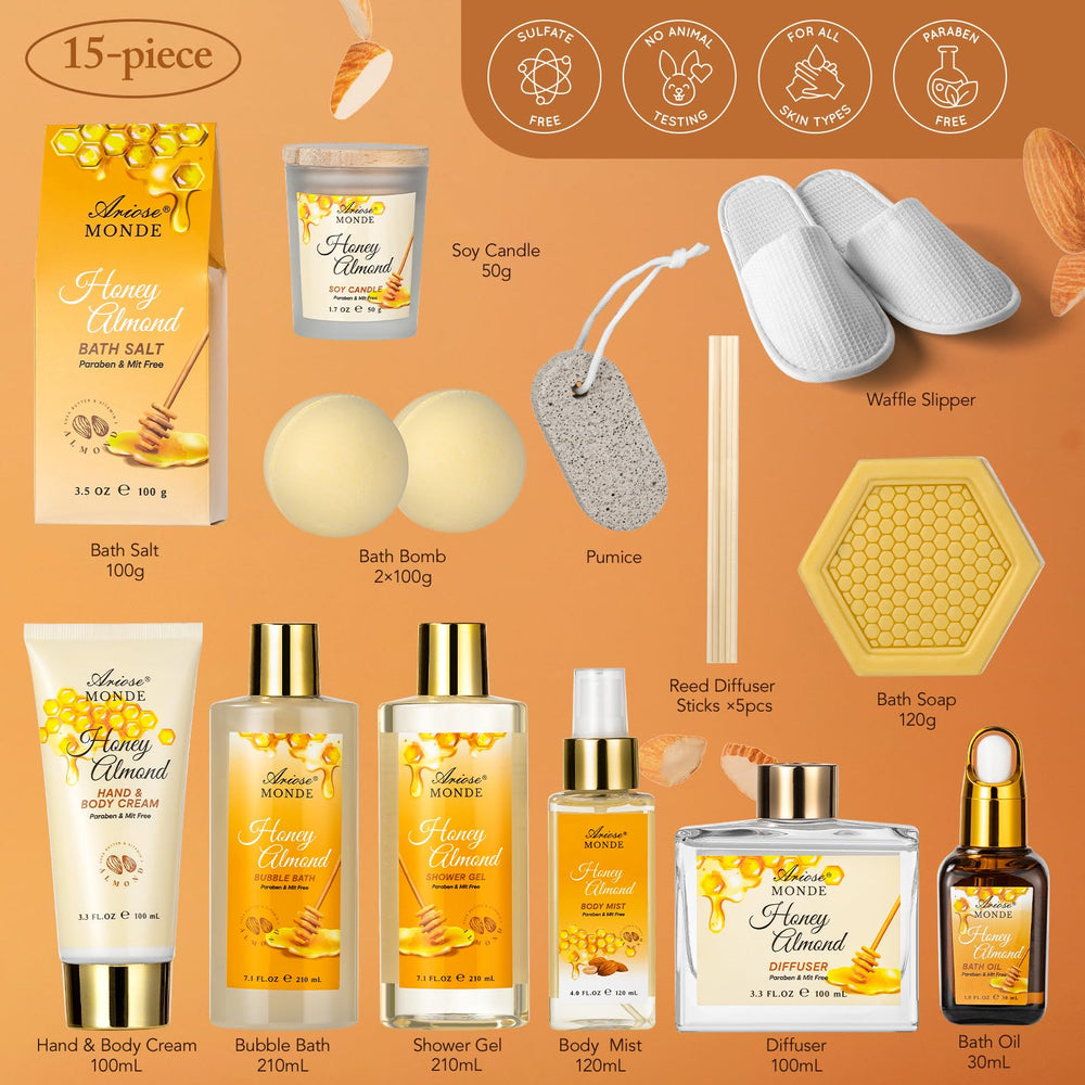 ArioseMonde honey almond fragrance closeup — soothing scent for relaxing self-care rituals
