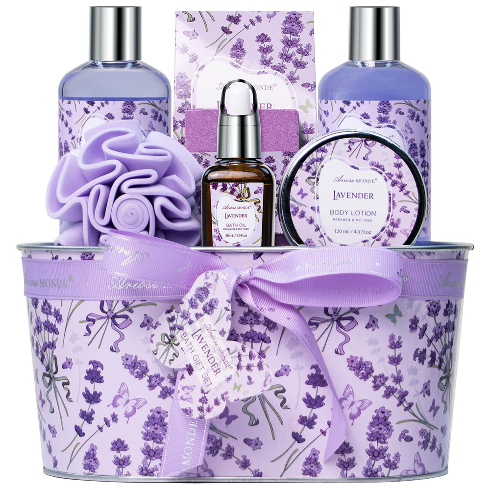 ArioseMonde lavender bath bombs close-up for a calming spa soak.