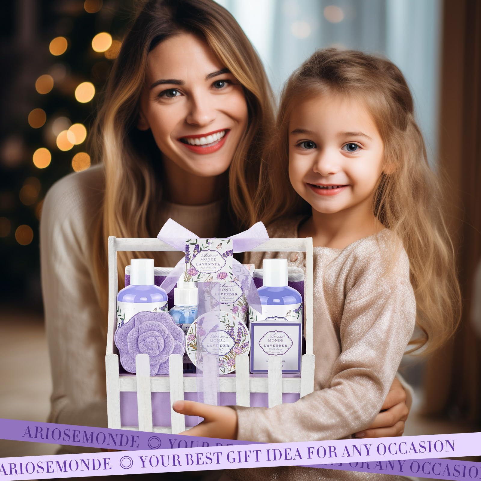 ArioseMonde lavender gift set ribbon-tag emphasizes ready-to-gift presentation for special occasions.