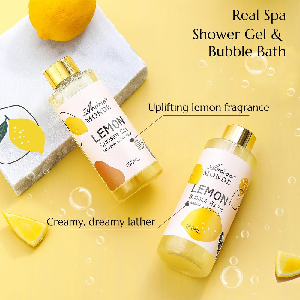 ArioseMonde lemon bubble bath conveys indulgent bubbles for a relaxing soak.