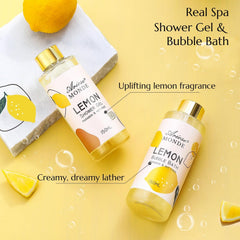 ArioseMonde lemon bubble bath conveys indulgent bubbles for a relaxing soak.