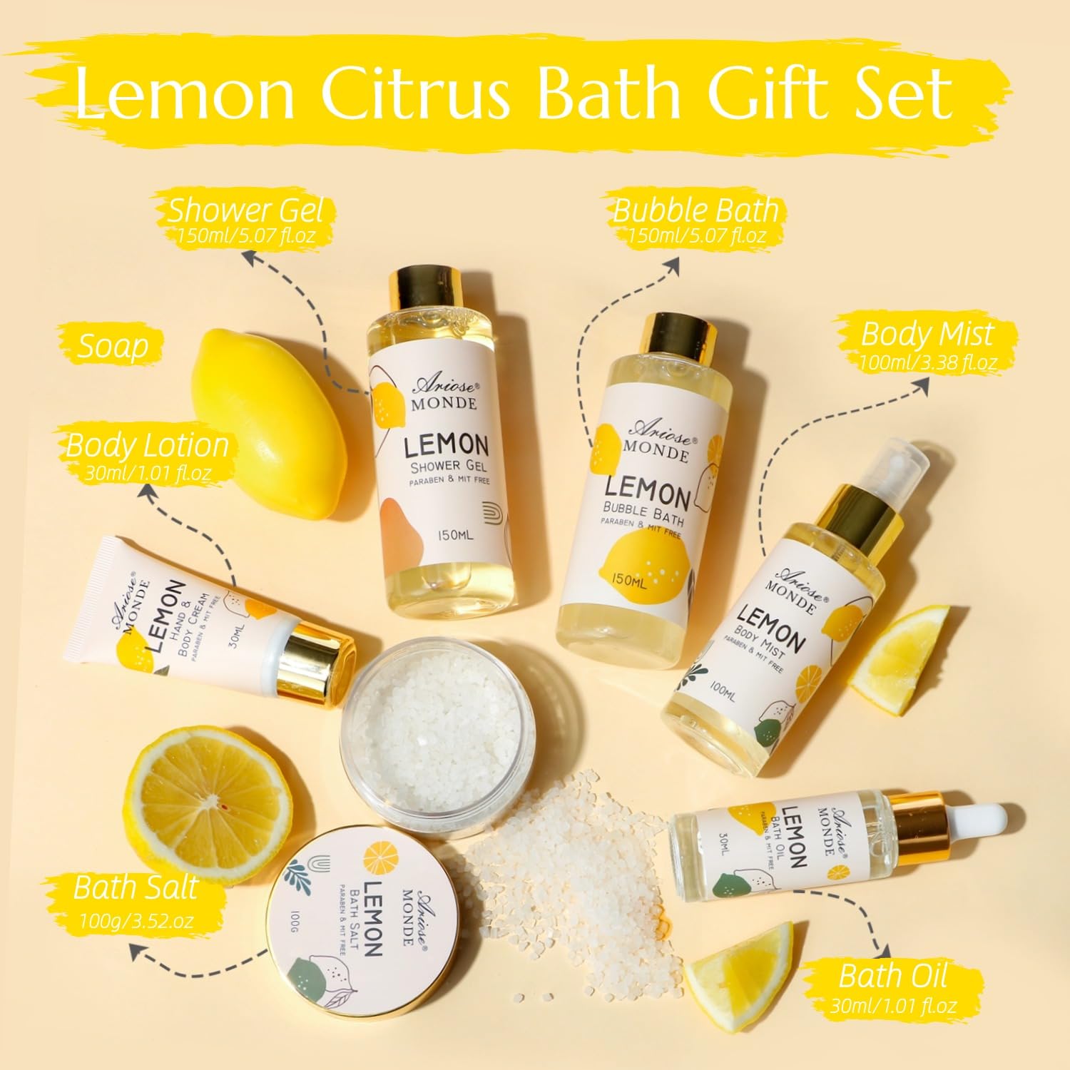 ArioseMonde lemon-scent shower gel presents a bright, spa-worthy cleanse option.