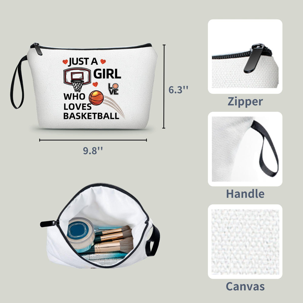 ARIOSEY basketball makeup pouch interior lining keeps cosmetics clean on the go.