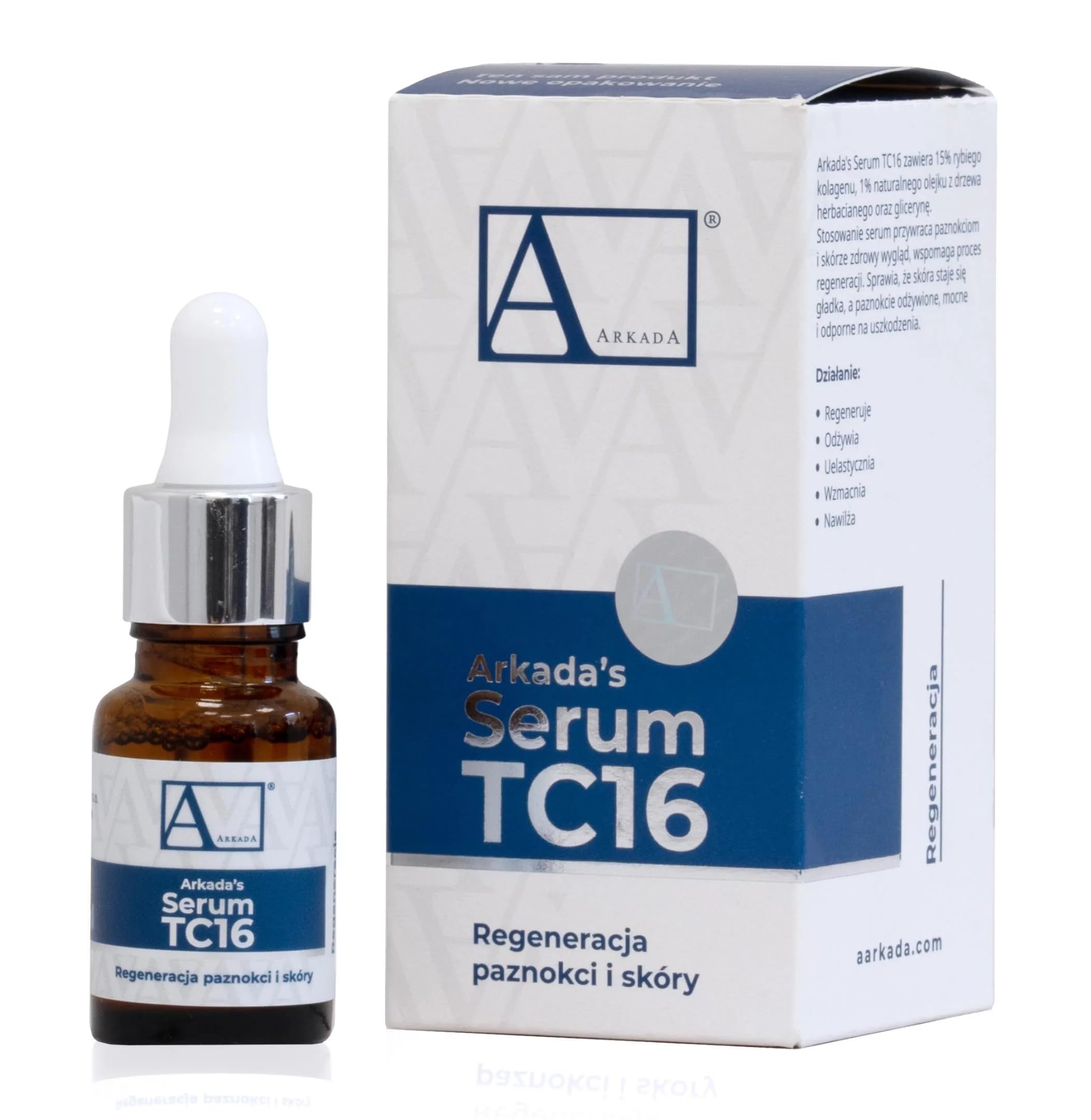 ARKADA Natura Resort AMAZON TC16 Serum bottle showcases lightweight hydration for daily skin care.