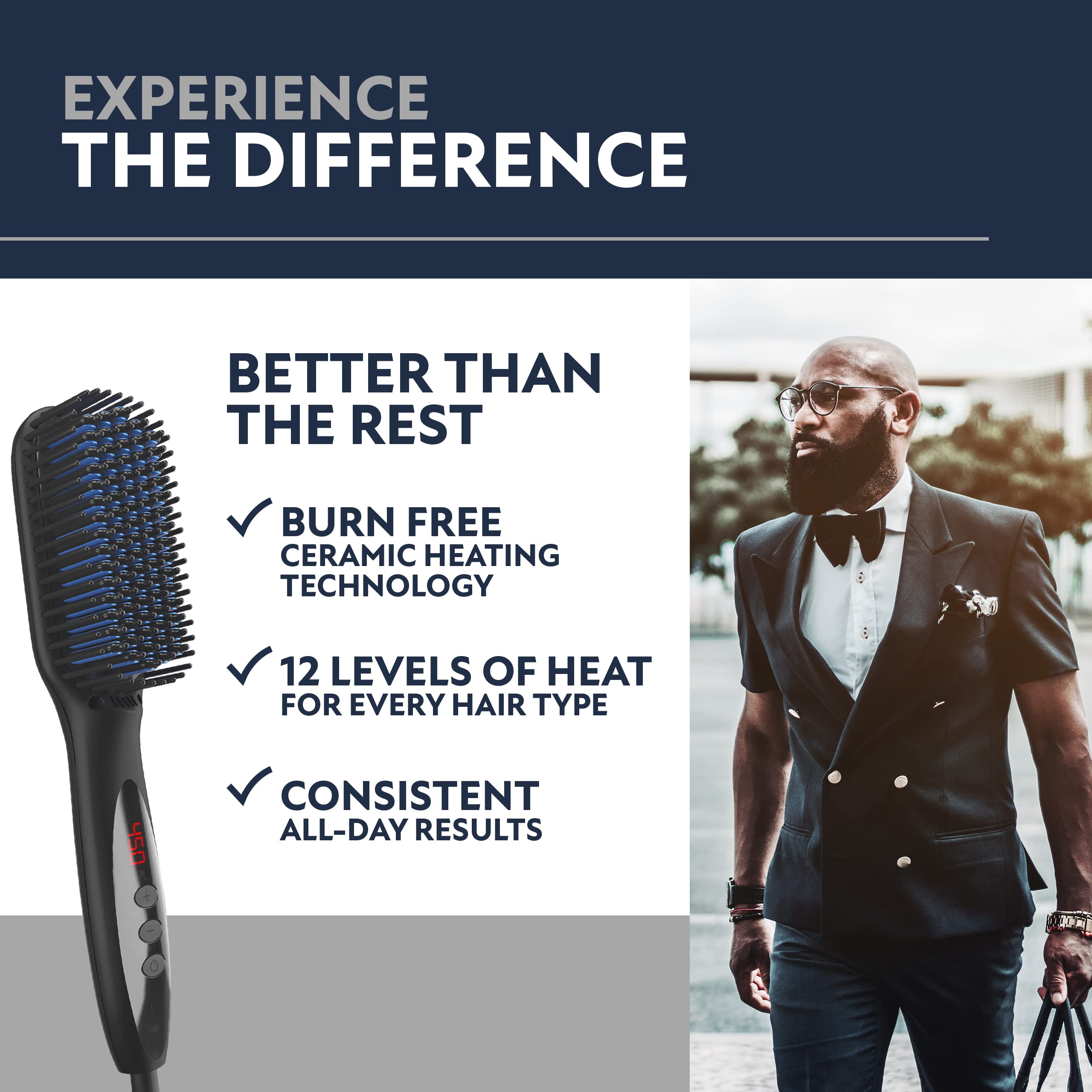 Arkam Beard Straightener 360° cord swivel for flexible maneuvering.