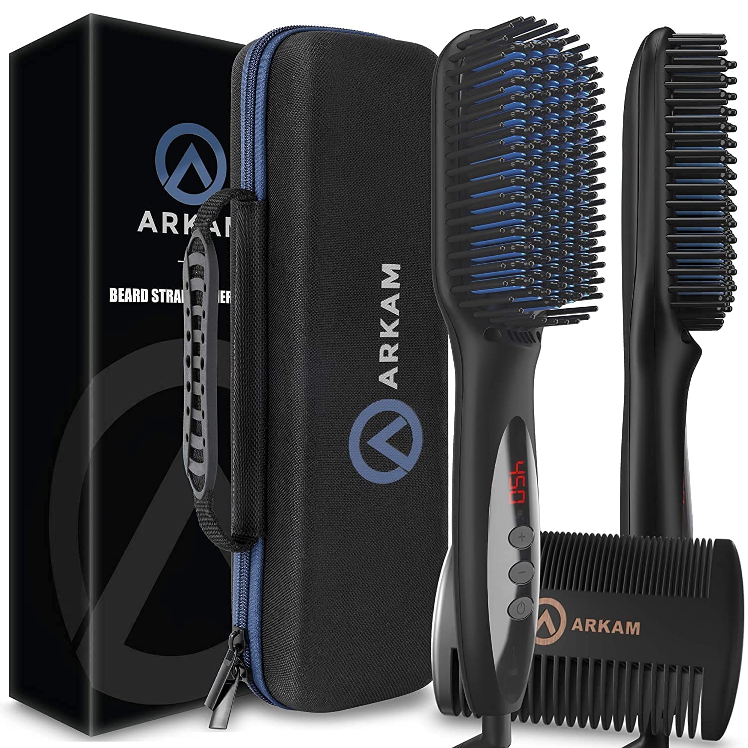 Arkam Beard Straightener with digital heat screen for precise heat control during grooming.