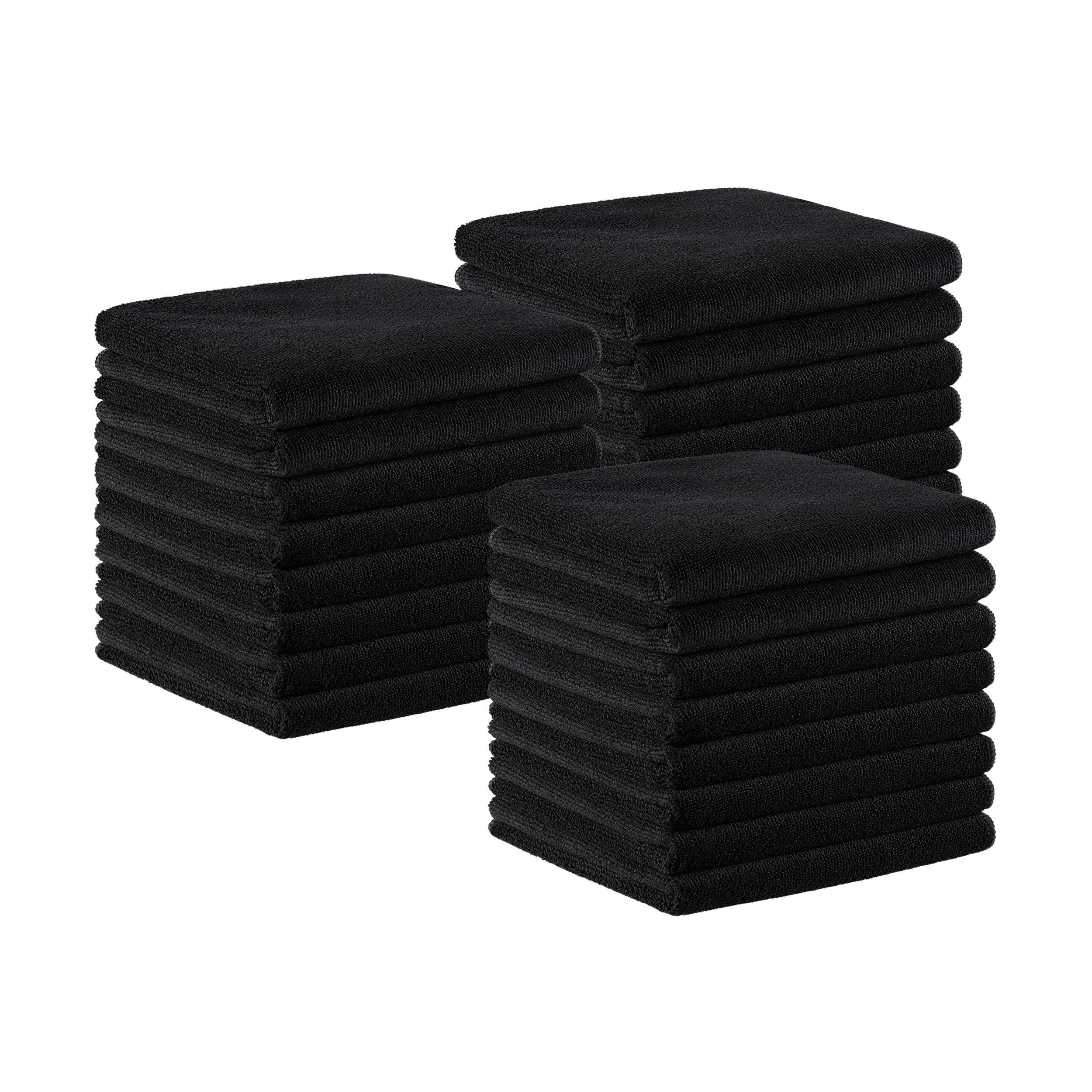 Arkwright bleach-proof salon towels bulk 24 stacked for spa-ready storage and quick cleanup.