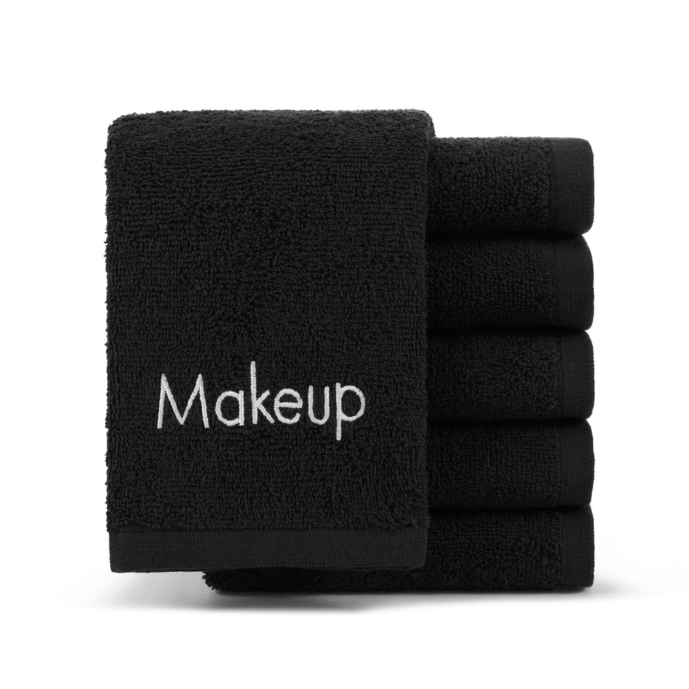 Arkwright Makeup Towels close-up of soft black cotton fabric for gentle makeup removal