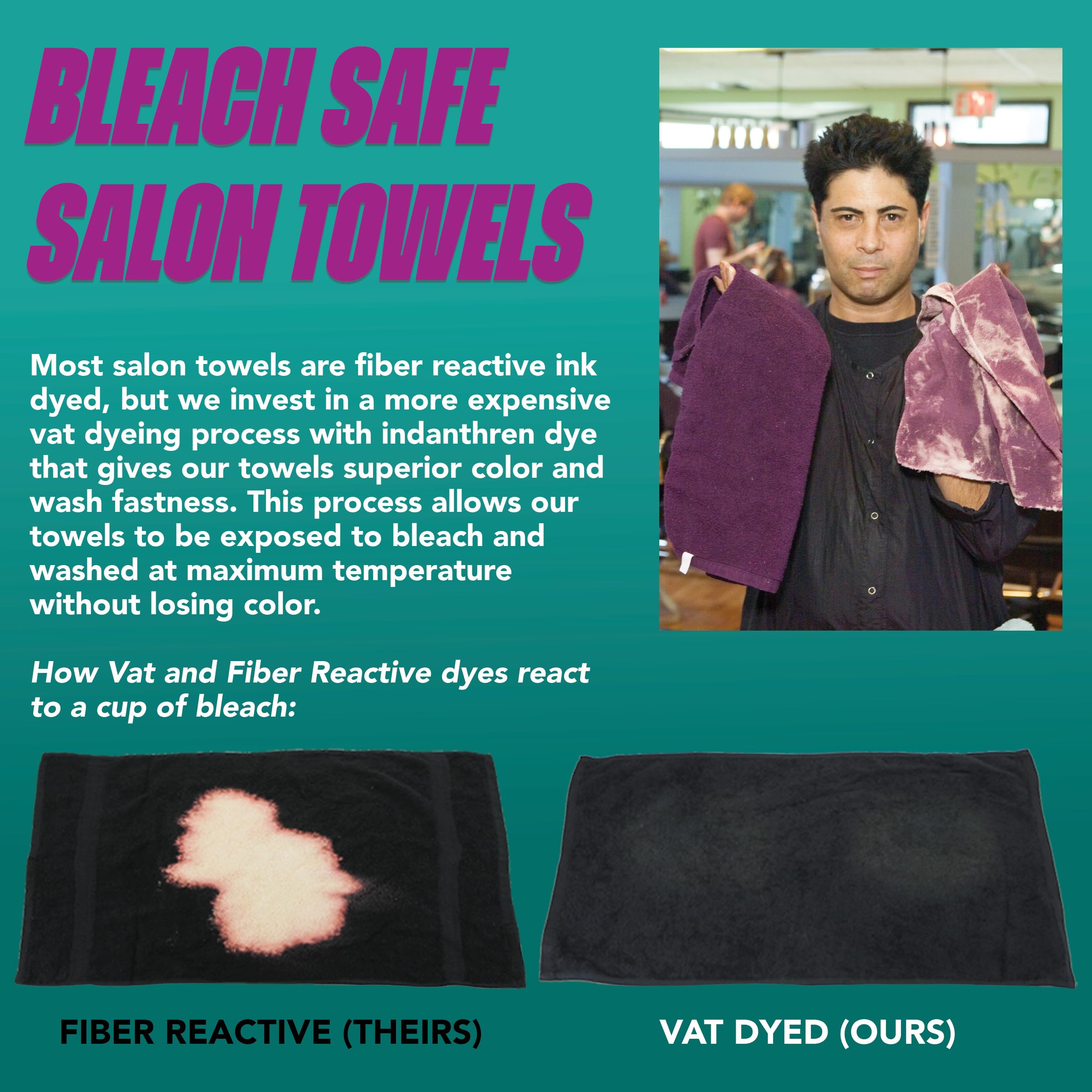 Arkwright multi-use salon towels suitable for hair, nails, spa, and esthetician tasks.