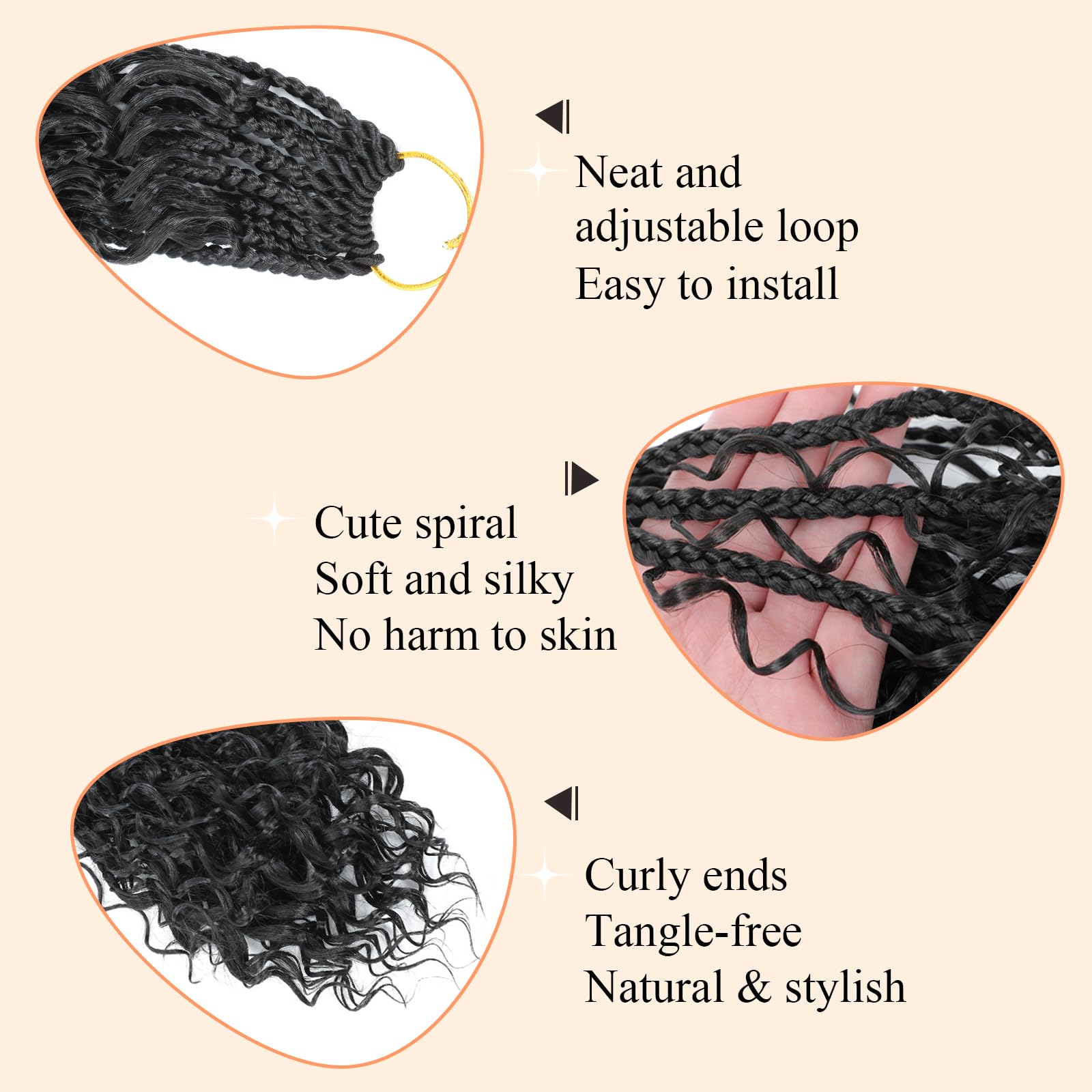 ARLFLF crochet hair package includes needle and rings for setup