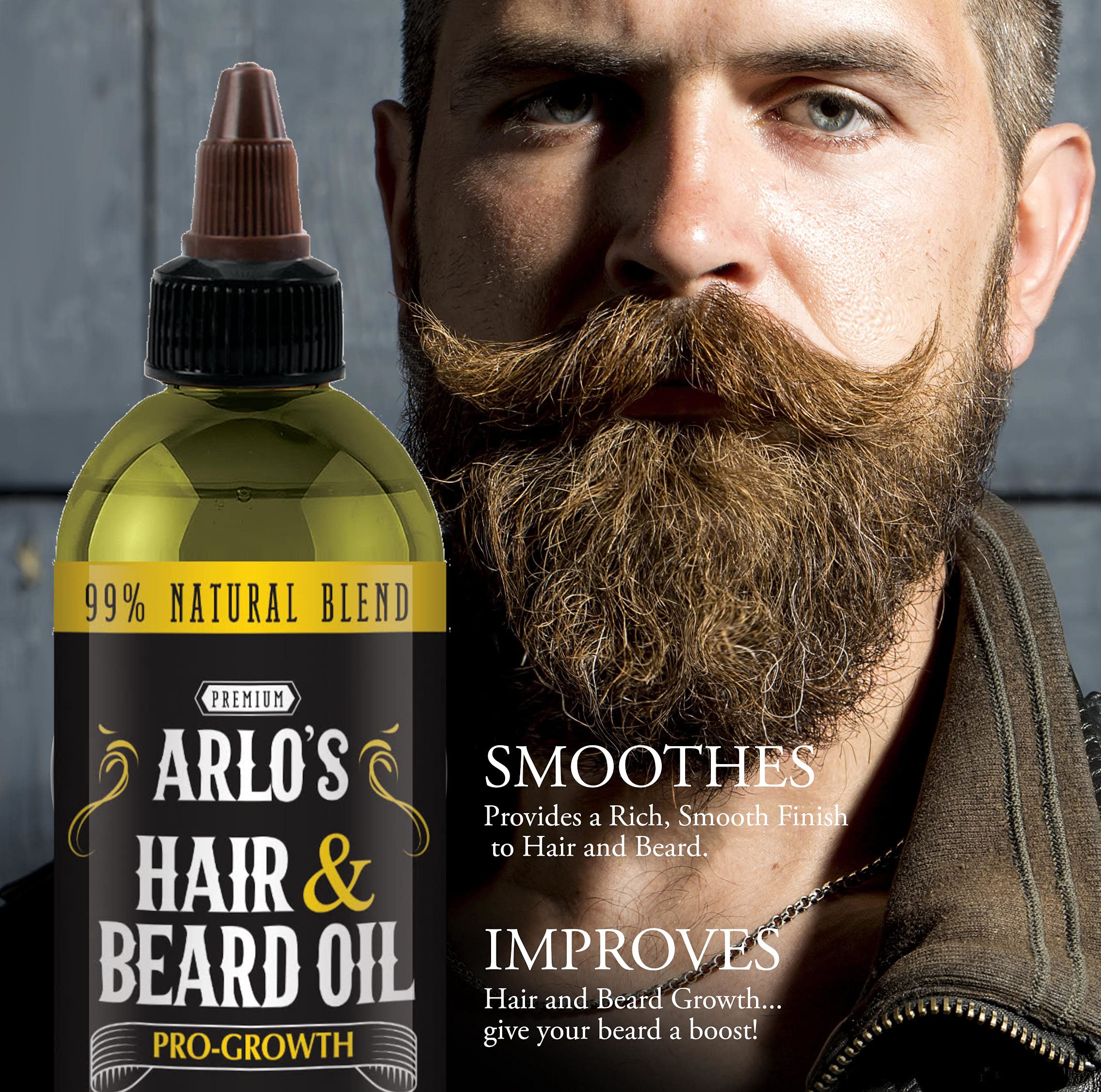 Arlo's Pro-Growth oil close-up showing a light, non-greasy texture.