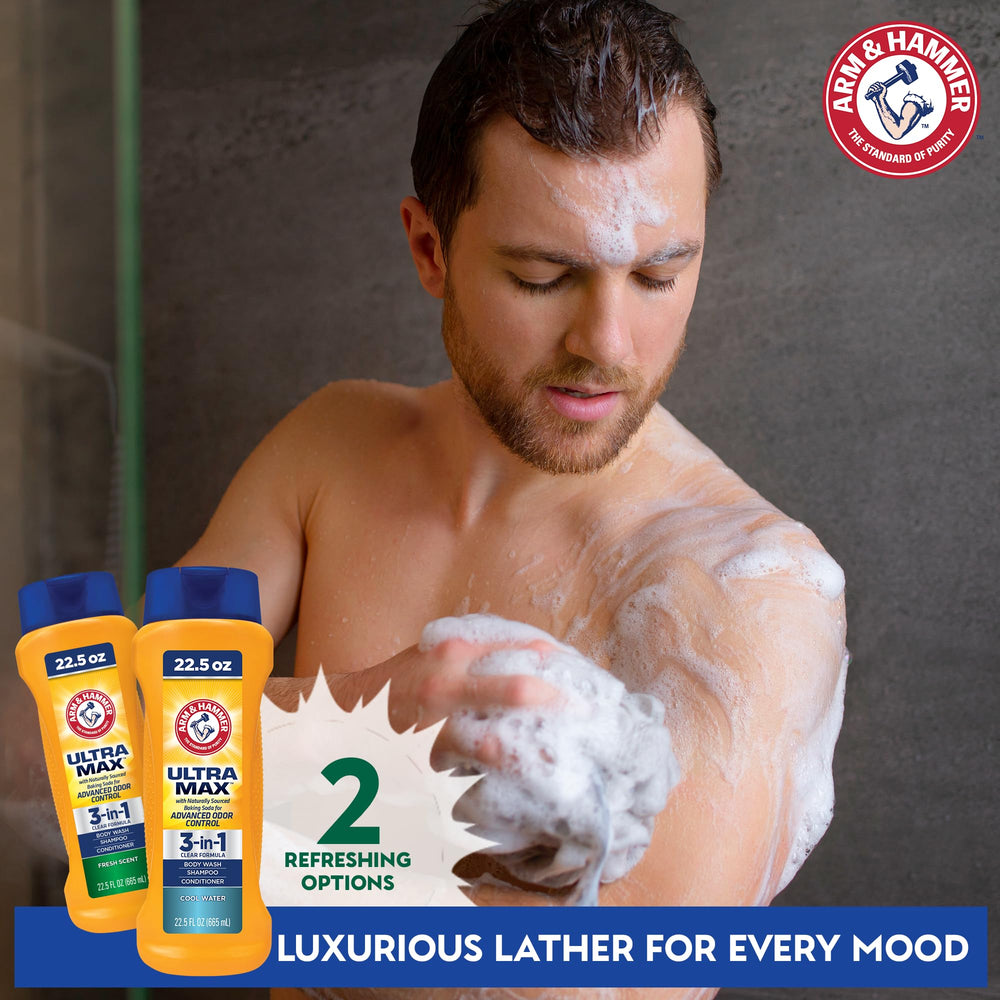 Arm & Hammer Essentials Mens Body Wash grooming routine ready for busy mornings