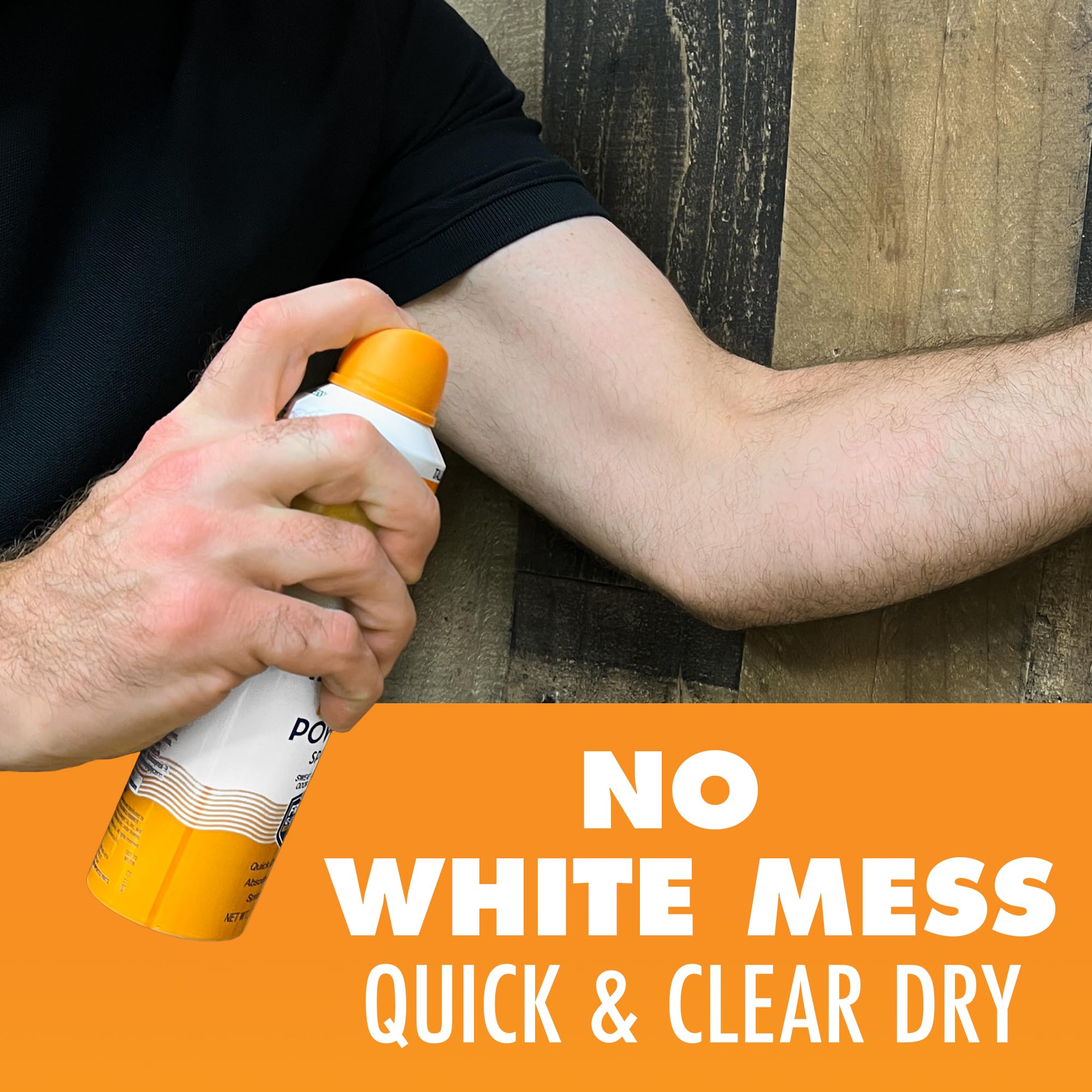 Arm & Hammer Invisible Body Powder Spray in-use squeeze mist over skin.