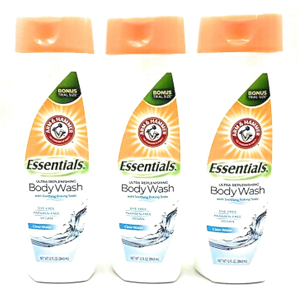 Arm & Hammer Clear Water bottle front; ultra moisturizing formula.