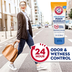 Arm & Hammer Cream to Powder Foot Deodorant applying texture on skin