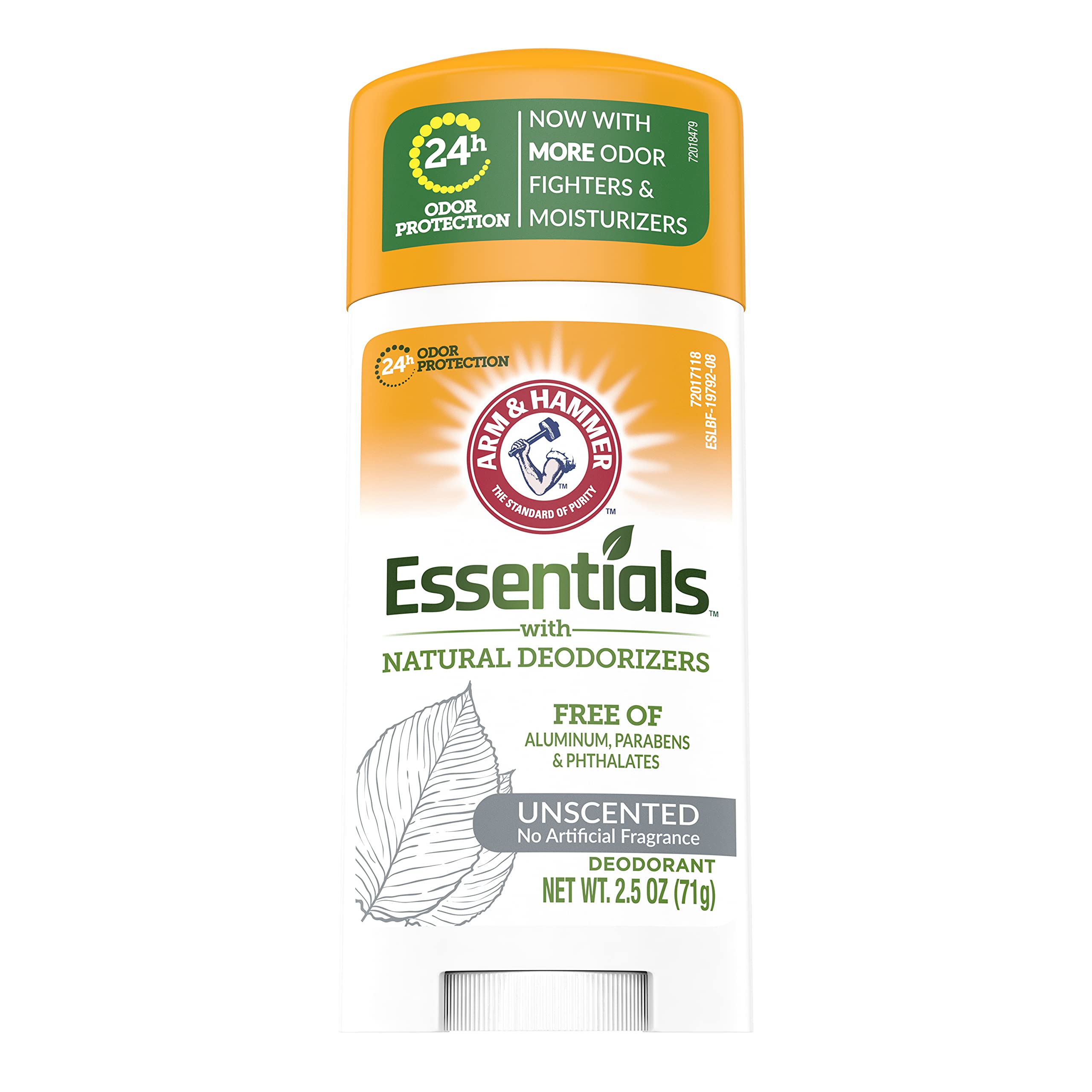 Arm & Hammer Essentials Solid Deodorant unscented application underarm demonstrates quick, clean coverage.