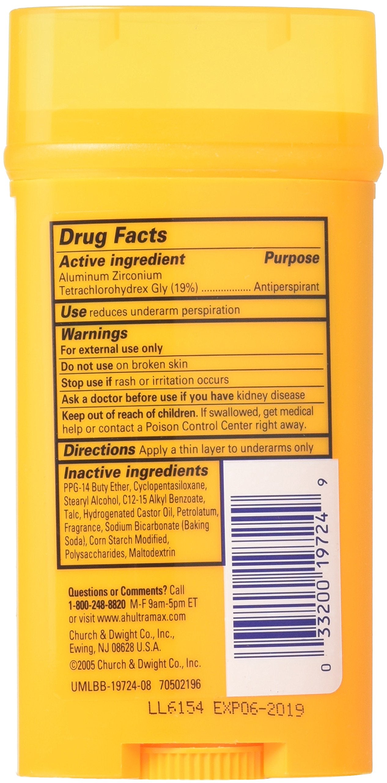 Arm & Hammer Ultra Max Fresh Scent solid stick close-up highlighting texture