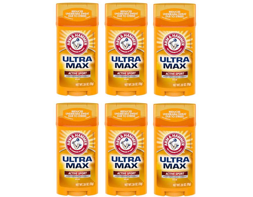 Arm & Hammer Ultramax Active Sport deodorant solid six-pack for all-day protection
