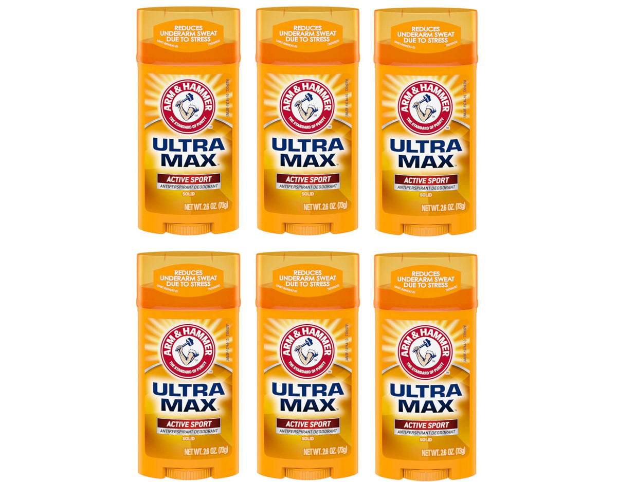 Arm & Hammer Ultramax Active Sport deodorant solid six-pack for all-day protection
