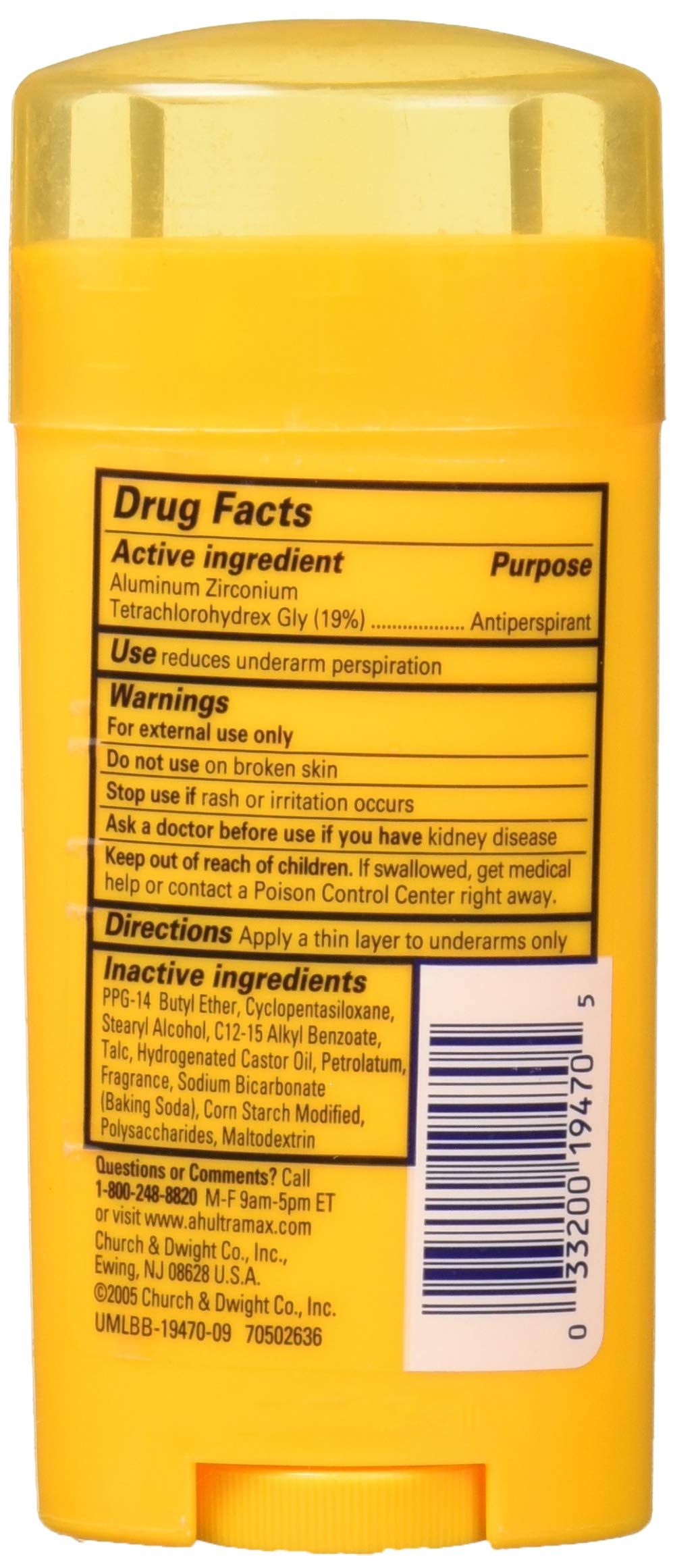 Ultramax deodorant stick in use with clear finish and even application