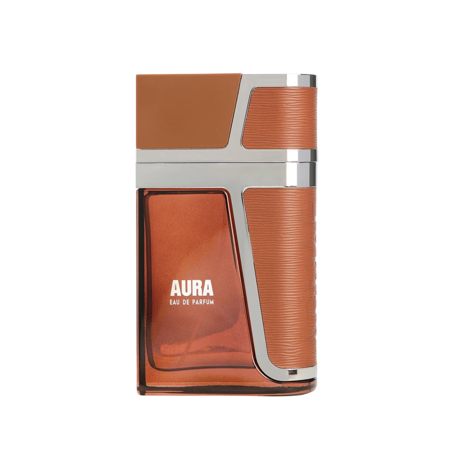 Armaf Aura for Men bottle angled shot conveys modern elegance for evening outings.