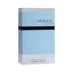 Armaf Blue Homme EDT ad visual highlights versatile casual wear appeal.