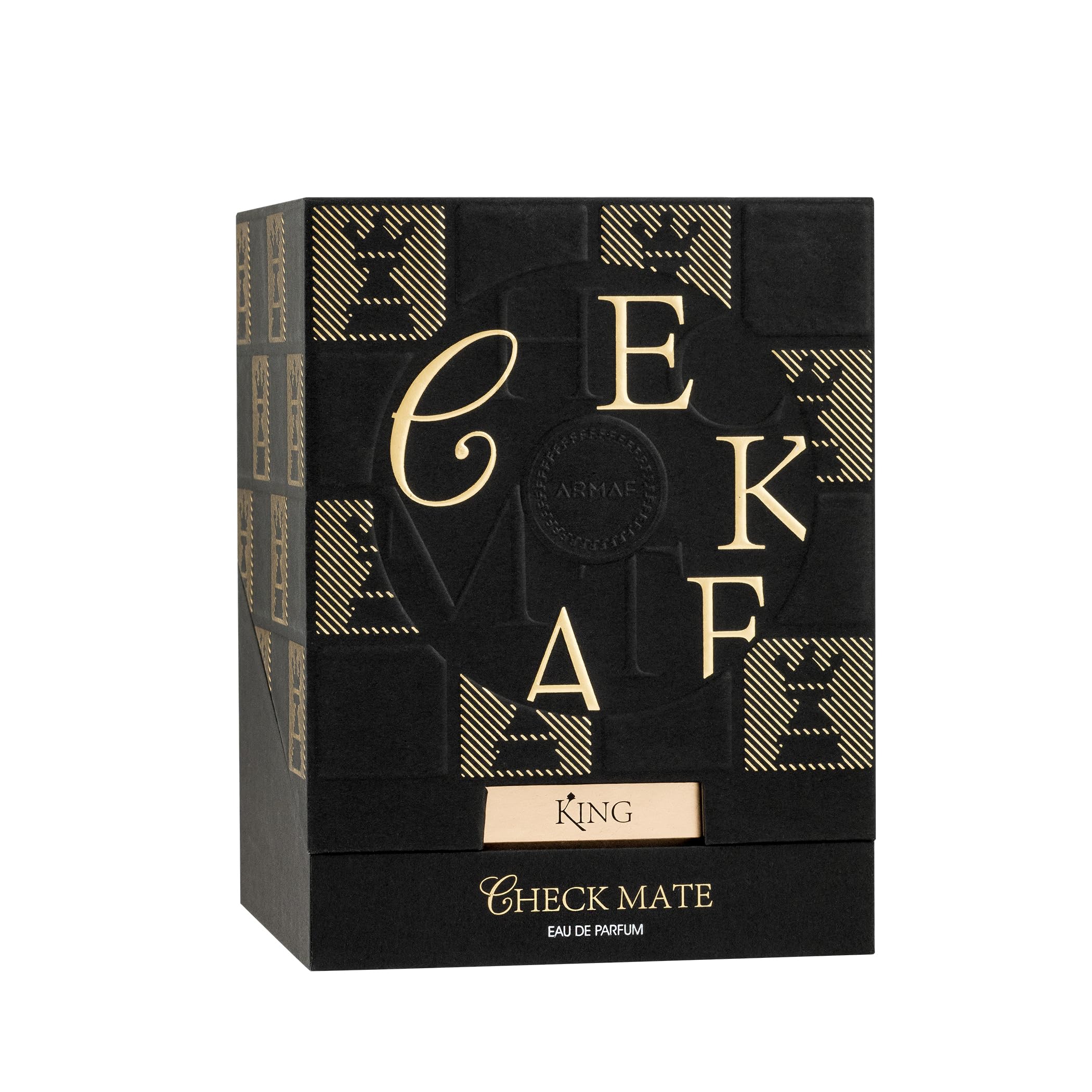 Armaf Checkmate King atomizer application—spray for bold first impression.