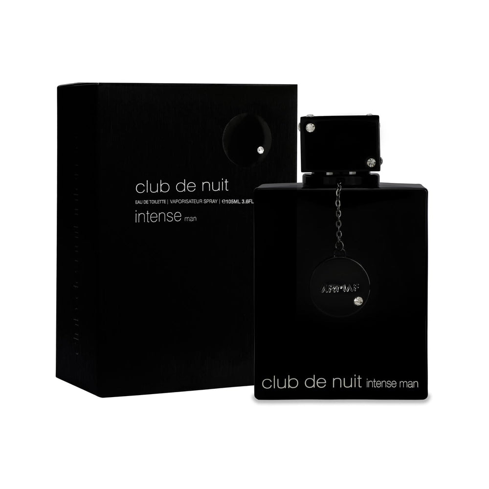 Armaf Club de Nuit Intense Man edt bottle front, bold woody-spicy presence for evening confidence.