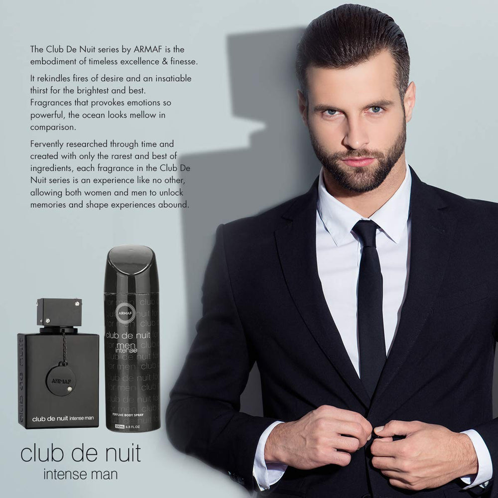 Armaf Club De Nuit Intense set display shows two-piece fragrance versatility