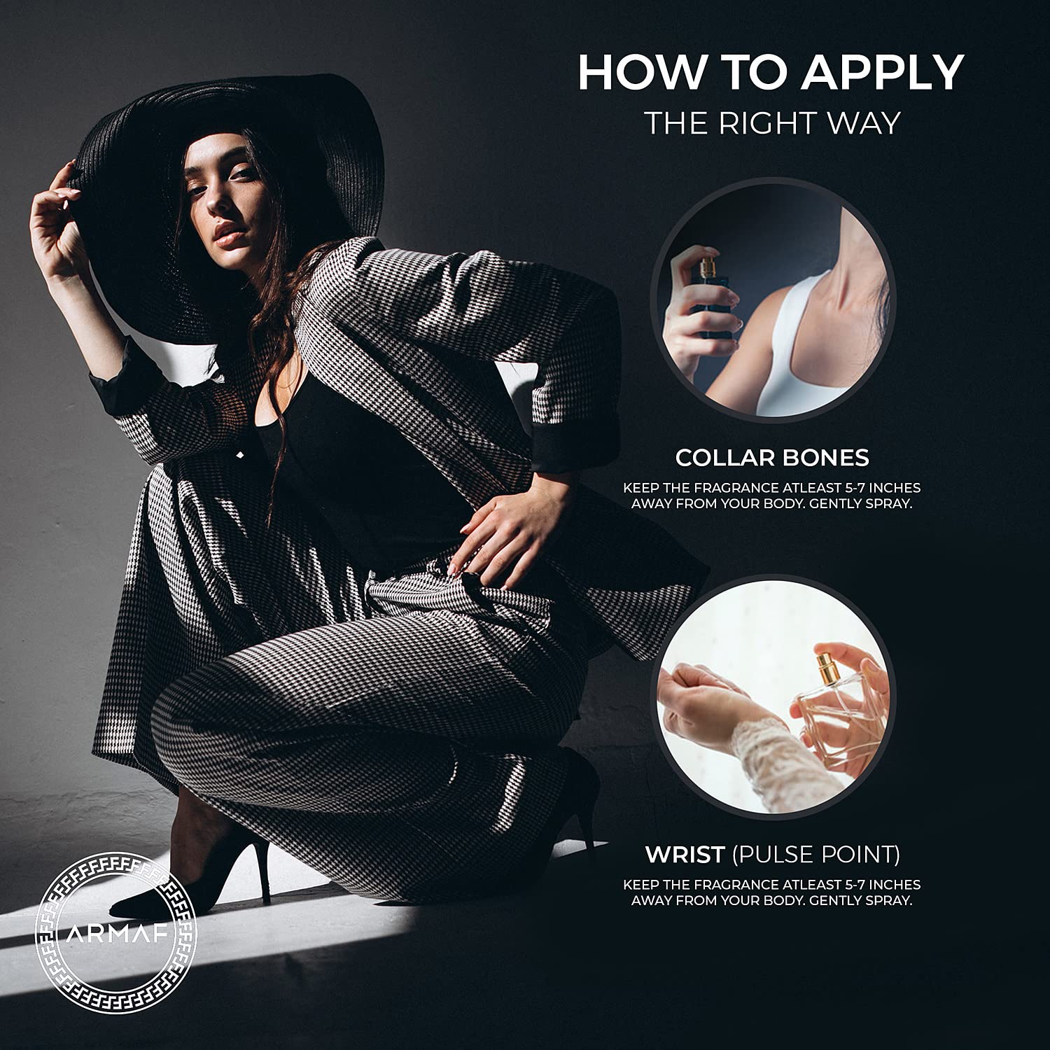 Armaf Club De Nuit Intense Women EDP apply-on-skin image demonstrates daily-use fragrance compatibility.