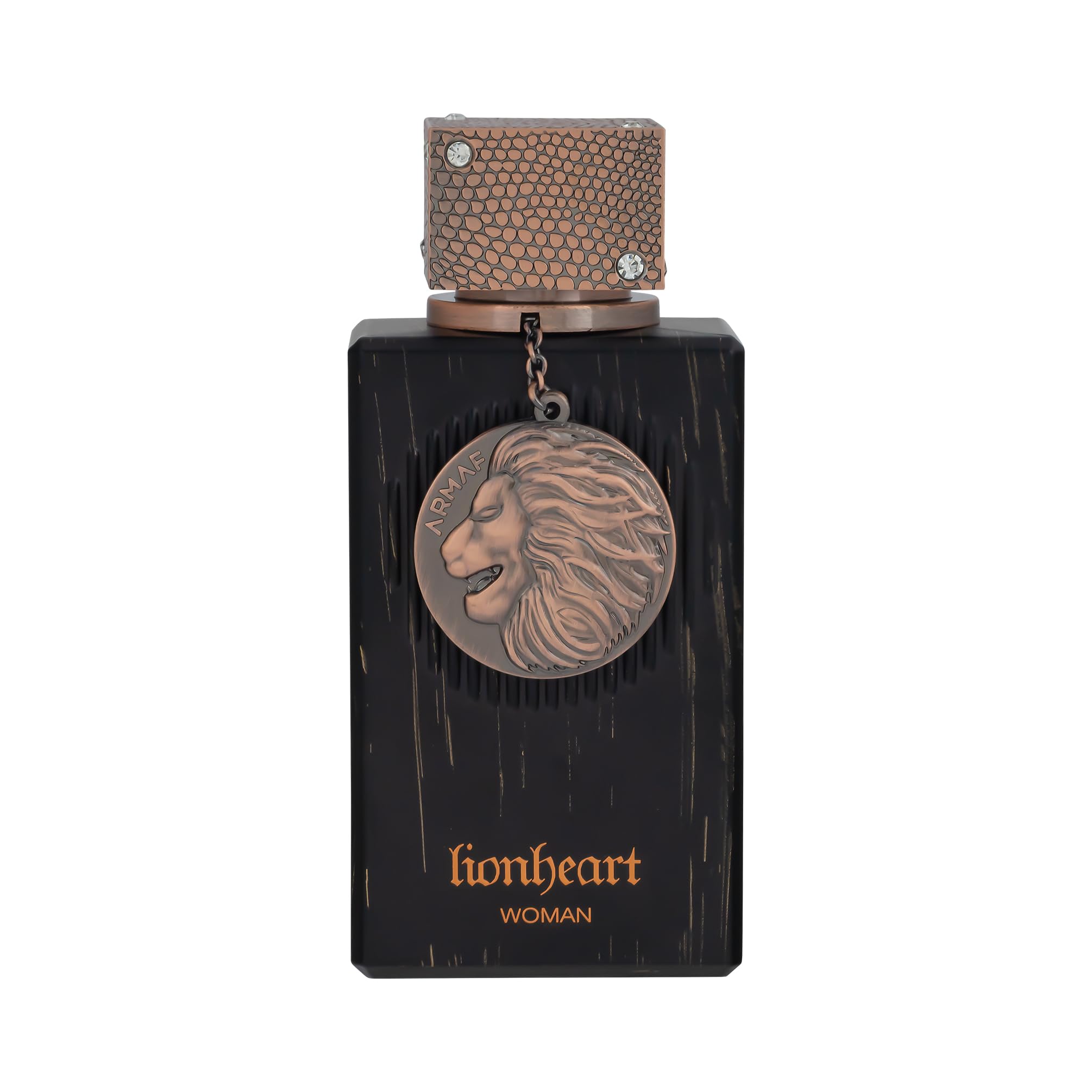 Armaf Club De Nuit Lionheart bottle closeup highlights bold lavender and vanilla notes.