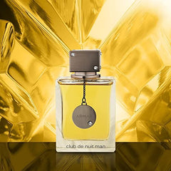 Armaf Club de Nuit Man bottle side view highlights silhouette for confident evening wear.