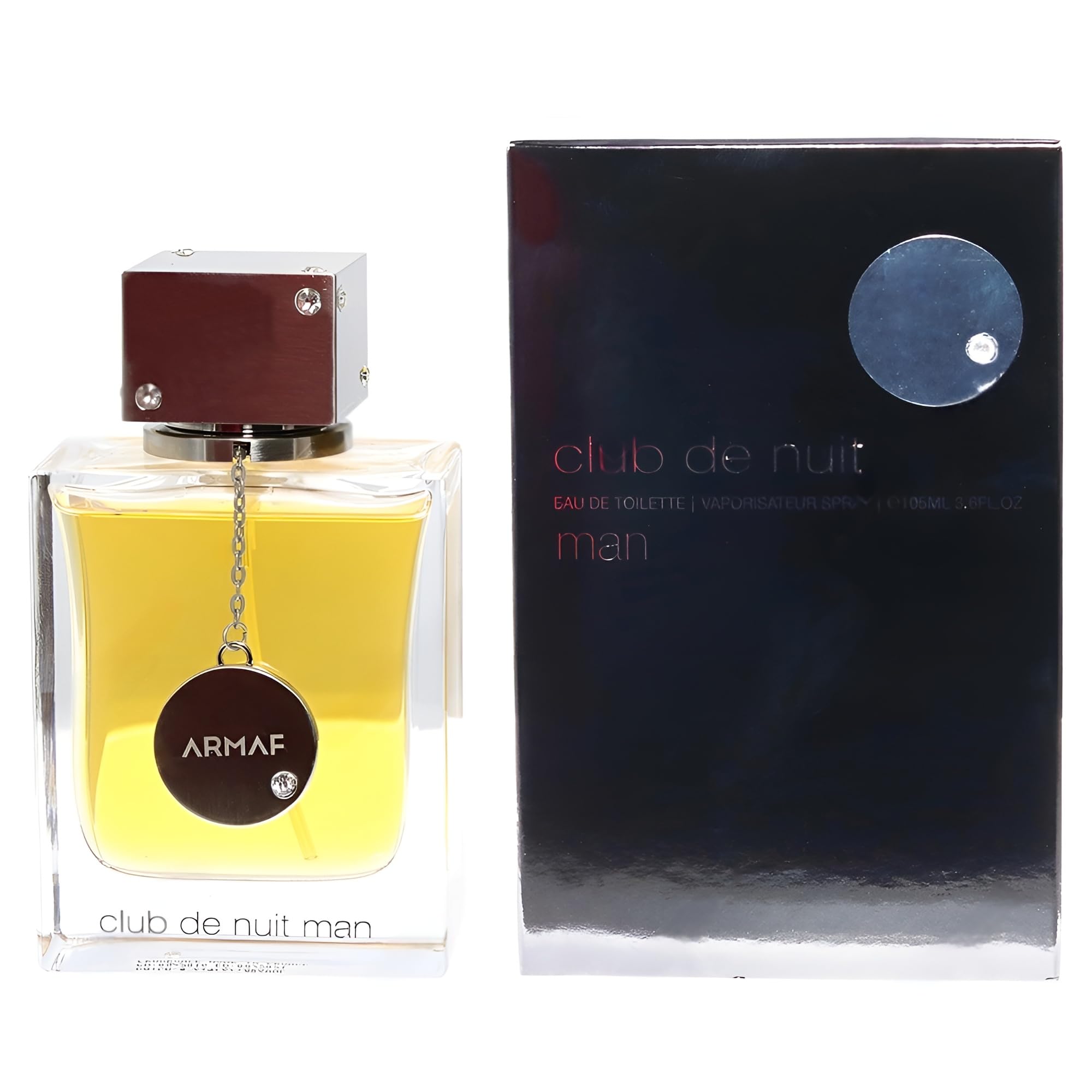 Armaf Club de Nuit Man logo detail strengthens luxury branding and shelf appeal.