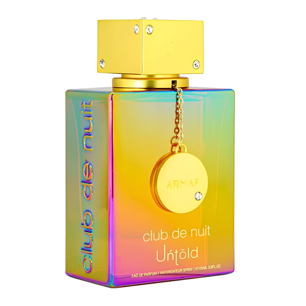 Armaf Club De Nuit Untold bottle front view, bold masculine aroma with long-lasting presence
