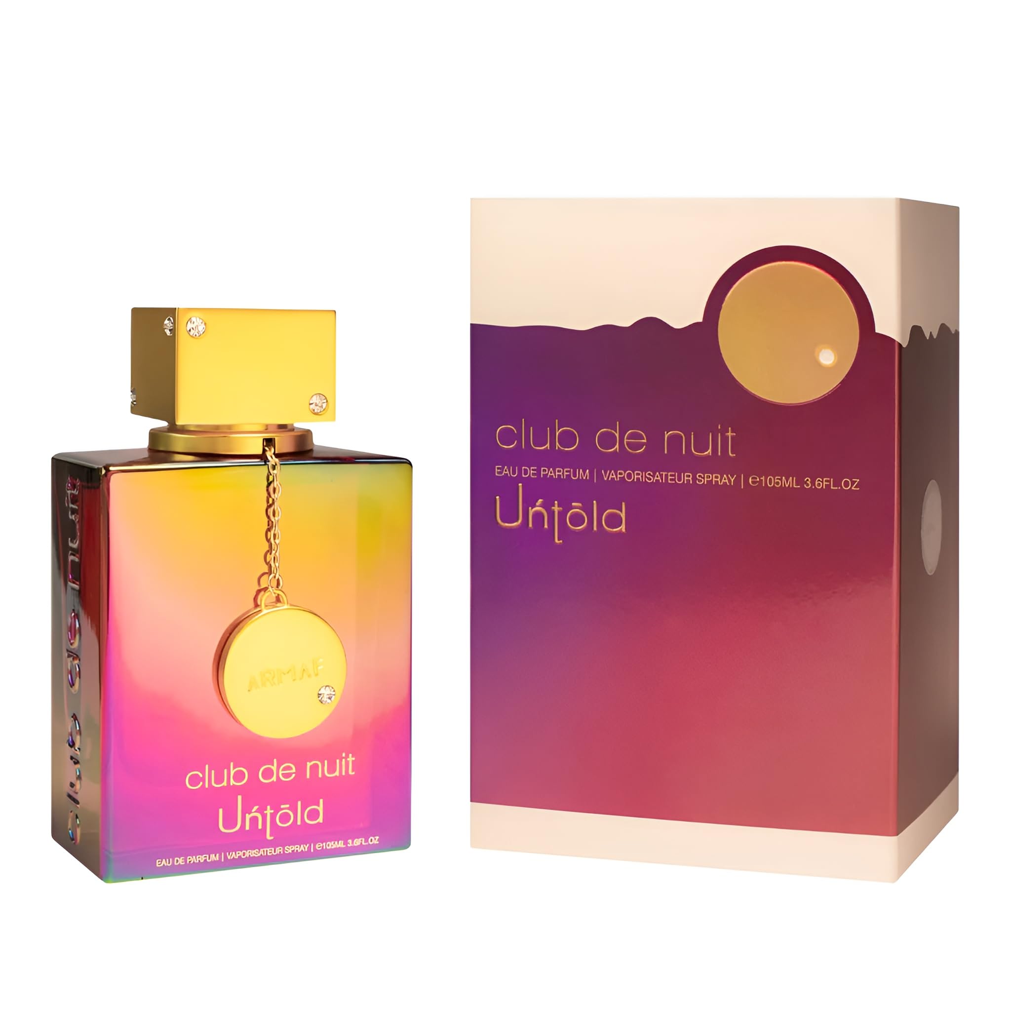 Armaf Club De Nuit Untold bottle side view, sturdy design for everyday confidence