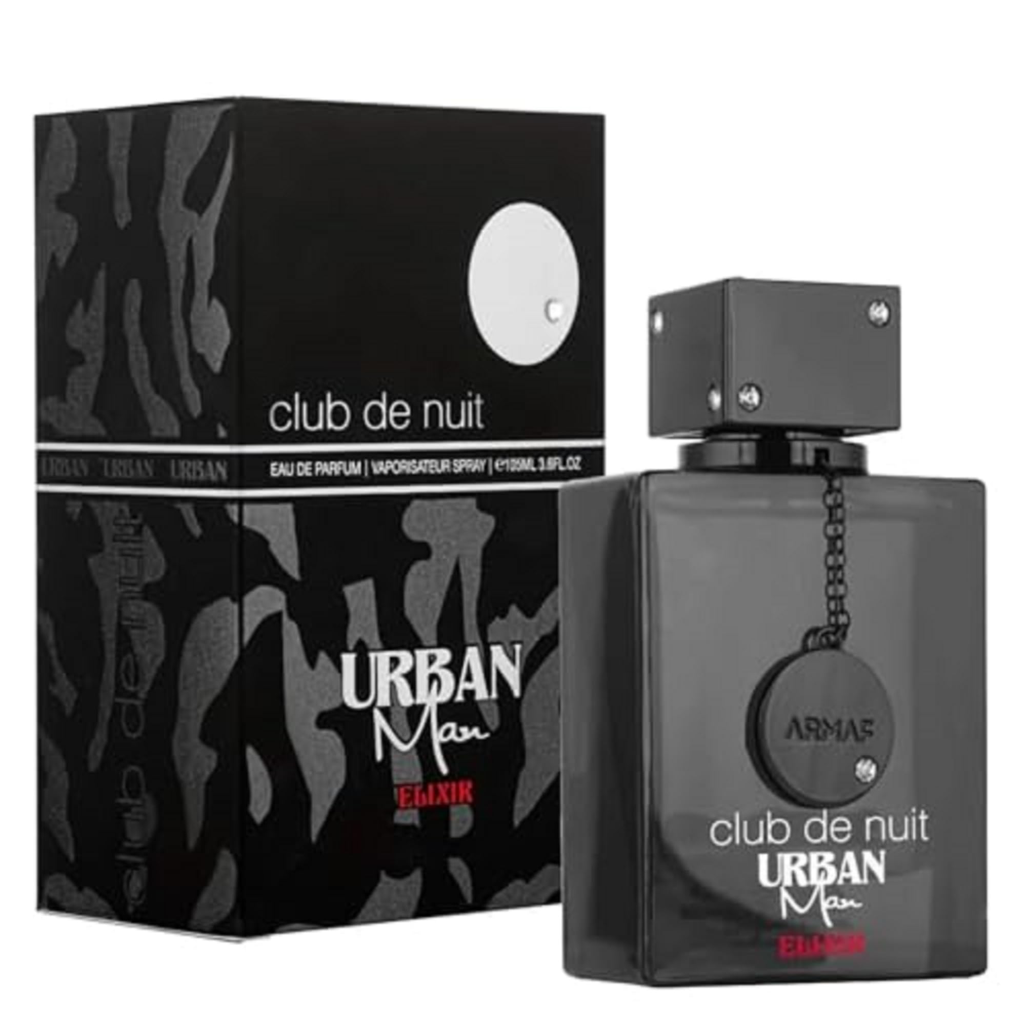 Armaf Club De Nuit Urban Elixir base-notes close-up featuring ambroxan and cedar for lasting appeal.