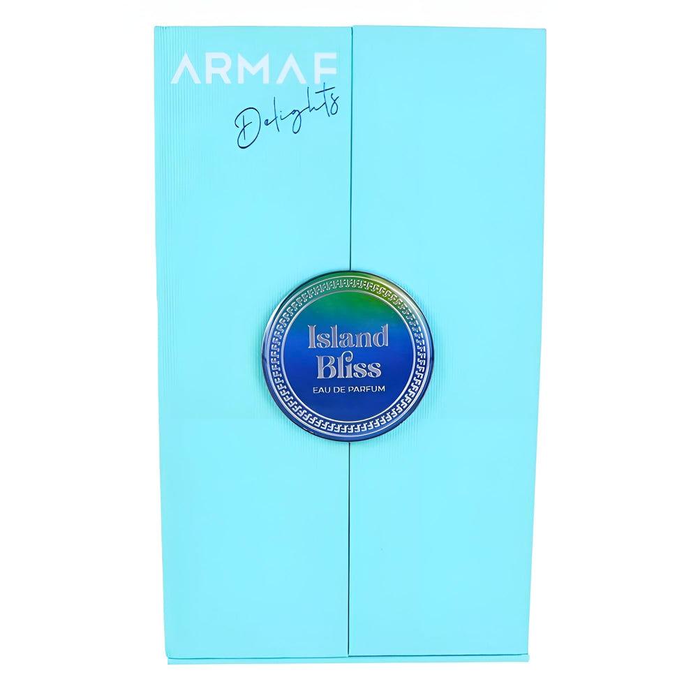 Armaf Delights Island Bliss collection box communicates gift-ready presentation.