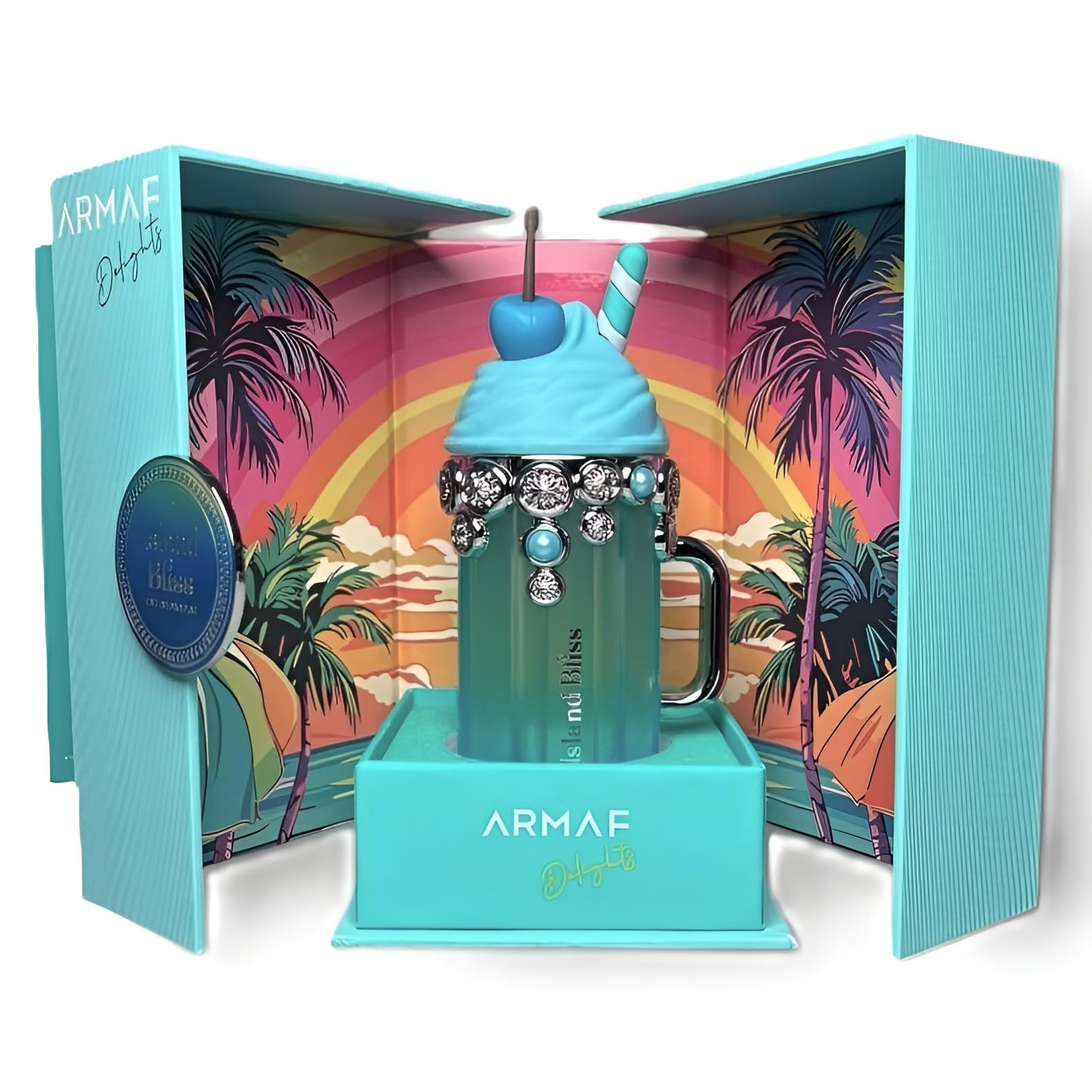 Armaf Delights Island Bliss notes close-up hints wild berries and coconut.