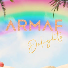 Armaf Delights Island Bliss packaging art highlights tropical lifestyle appeal.