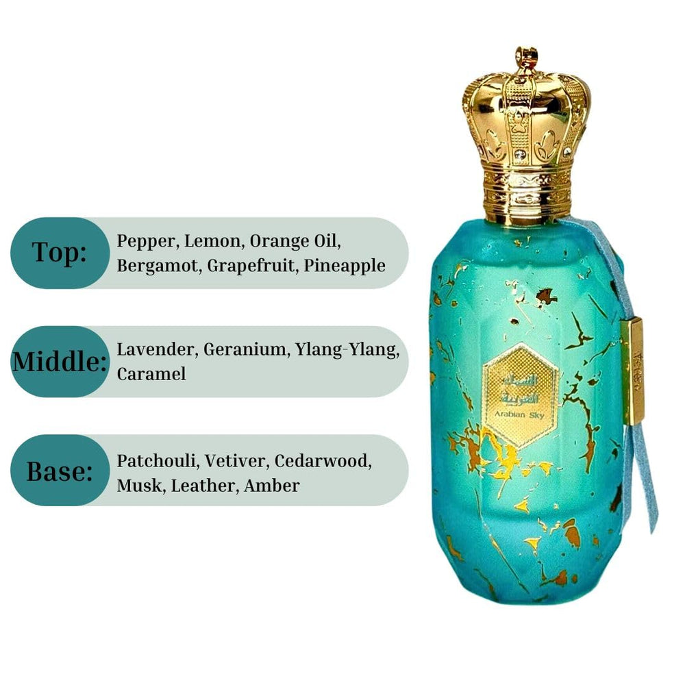 ARMAF Eter Arabian Sky EDP spray-mist offers a refreshing citrus burst for daytime outings.